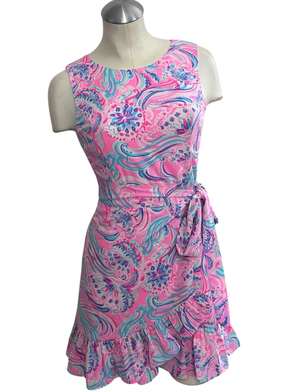 Lilly Pulitzer Joselyn Faux Wrap Dress prosecco pink don't be jelly Size 2